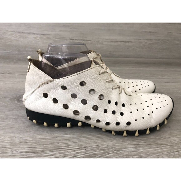 Litfoot Shoes - Litfoot LF9010 Oxford Shoes Womens Sz EU 40 White Mesh Leather Round Toe Slip On